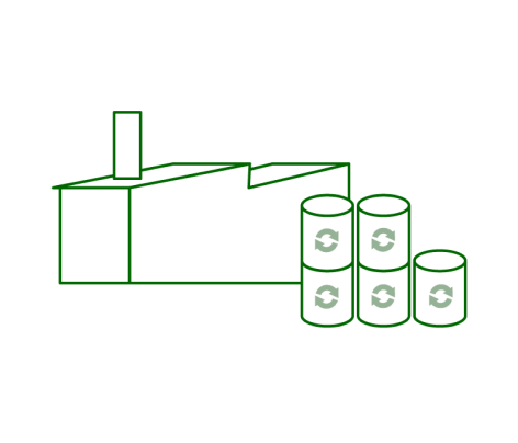 油泥のバイオ燃料化・販売を表す画像